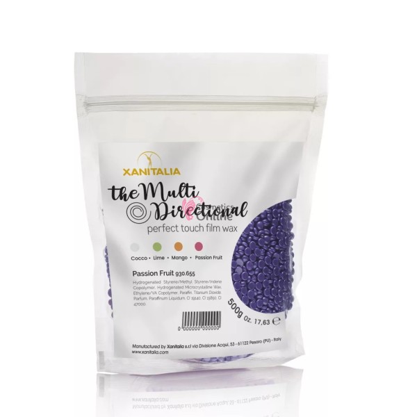 Ceara profesionala de epilat elastica granule cu fructul pasiunii, Xanitalia Multi Directional, 500 g, art AW 9252